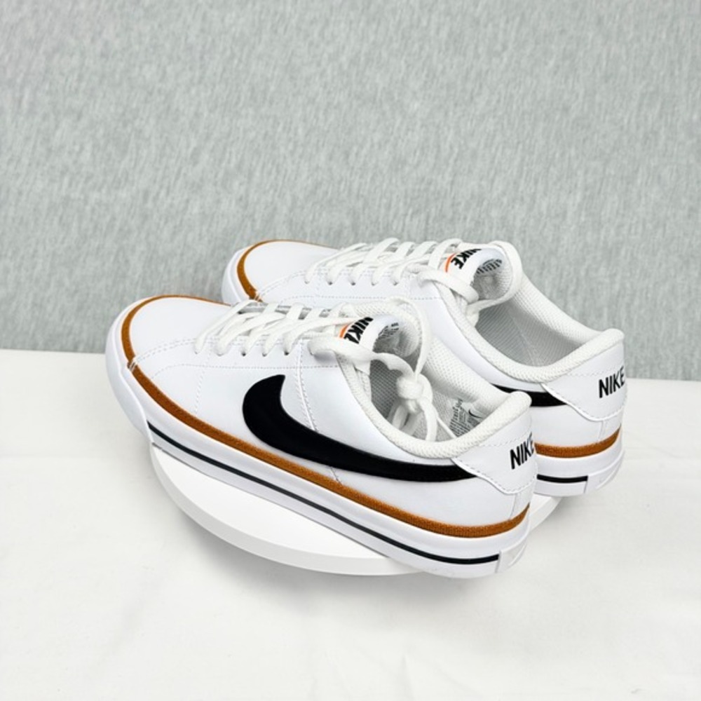 Nike Court Legacy White Black Brown Leather Sneakers DA5380-102 Kids Size 5Y‎ - Picture 8 of 9